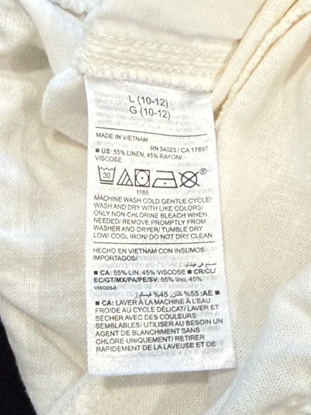 Old Navy Girls Wide Leg Linin Pants Cream Black Set Elastic Waist Pull-On - Picture 4 of 12